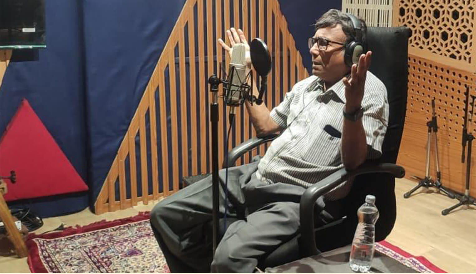 Shyam parikh at a recording studio